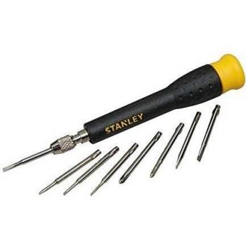 Stanley Juego destornillador de precisión. 8 puntas intercambiables STHT0-62629, Único