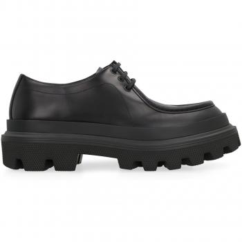 Dolce & Gabbana Men's Derby Leather Shoes in Black | Size 43 | A10782AB640 Color 80999