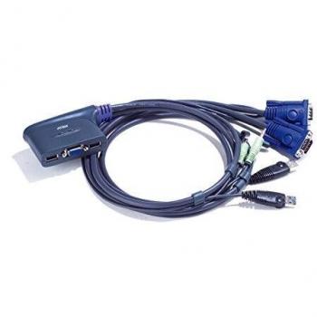 2-Port USB VGA KVM Switch with CABL