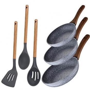 San Ignacio 3 Sartenes 22/24/26 + Set Utensilios, Daimiel, Aluminio Forjado, Inducción, Multicolor