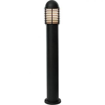 Bolardo de jardín Louvre Metal blanco y negro con 1 bombilla, altura de 30 cm, acabado en negro mate, material de policarbonato opalino, grado de protección IP44, casquillo E27