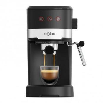 Cafetera Espresso Manual Solac CE4531 1100W 20 Bares Compacta con Vapor y Agua Caliente, Capacidad de 12L para Café Molido y Cápsulas