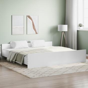 Estructura de cama con cabecero y piecero blanco 200x200 cm Vidaxl