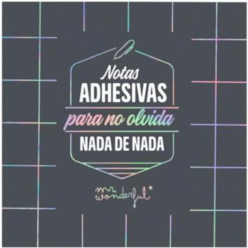 Notas Adhesivas con Diseño y Mensaje Mr. Wonderful: Para No Olvidar Nada de Nada.