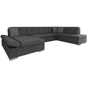 Sofá rinconero Comfivo 149 con función de descanso, caja de ropa de cama, dimensiones 345x205x76cm