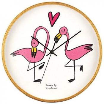 Laroom Reloj, Madera y Plastico, Blanco, Rosa