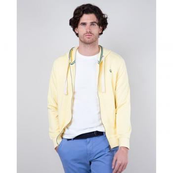 Sudadera amarilla con cremallera y capucha para hombre de El Ganso