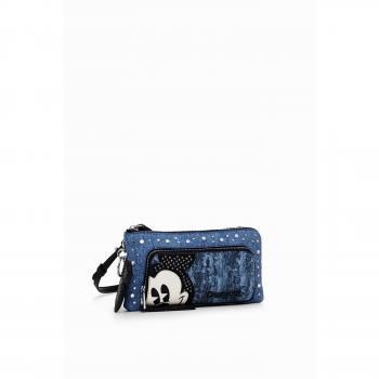 Cartera Portafolio Denim Mickey Mouse Desigual con Diseño Edge y Asa Cruzada