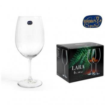 SET DE 6 COPAS CRISTAL BOHEMIA 540CC LARA - Set de Copas Elegante y Completo - Set de Copas Perfecto para Regalo - Set de Copas de Calidad y Durabilidad Garantizada
