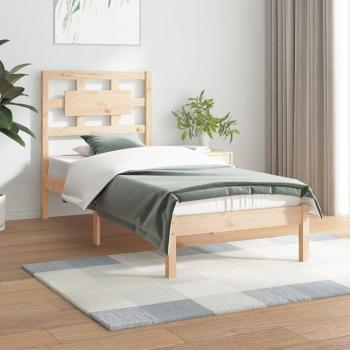 Estructura de cama de madera maciza de pino 90x200 cm