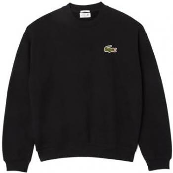 Lacoste Men's Loose Fit Logo Crew Sweatshirt - Pure Black - Size S