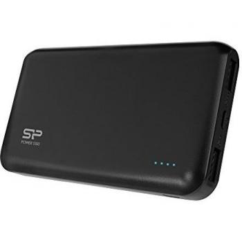 Silicon Power SP15KMAPBK150P0K - Batería Externa de 15000 mAh con 2 Salidas USB, Negro Mate