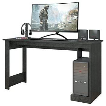 Escritorio Gamer con Base para PC en Color Negro - 75x136x54 cm