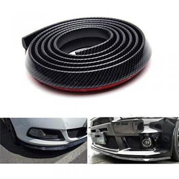 Protector de Parachoques, CompraFun Coche Alerón Labio Delantero Caucho 2.5M Universal Protector Pegatina de Parachoques de Coche Delantera Lip Bumper Falda de Coches Fuerte Pegajoso