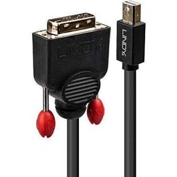 Adaptador Lindy 41952 Mini DisplayPort a DVI-D 2m Macho a Macho 1920 x 1200 Pixeles Negro