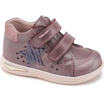 Botas de bebé niña Pablosky de piel con doble cierre adherente