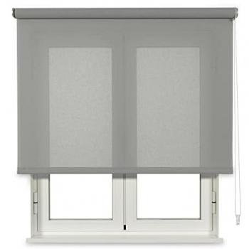 Estor Enrollable Traslúcido de Algodón Reciclado Gris 150x250cm - Fabricado en España - Garantía 5 Años