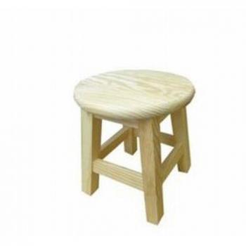 Taburete redondo de madera decorativa de 33 cm