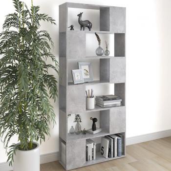 vidaXL Book Cabinet Room Divider - Concrete Grey - 80x24x186 cm - Engineered Wood