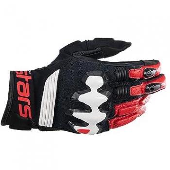 Alpinestars Halo Leather Motorcycle Gloves - Black/White/Bright Red - XL