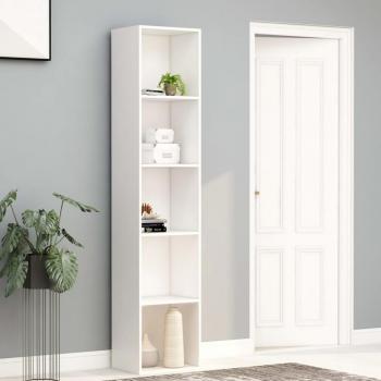 Estantería librería de madera contrachapada blanca 40x30x189 cm
