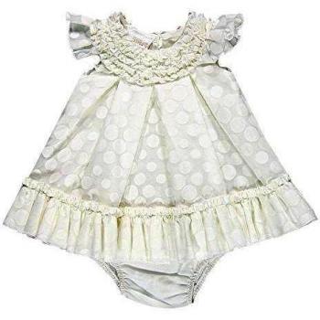 BIMBUS Abitino Mussola Pois, Vestido Para Bebés, Blanco