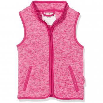 Playshoes Knitted Fleece Vest with Contrasting Seams Chaleco, Pink, 86 Unisex niños