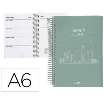 Agenda 2024 A6 semana vista espiral Gazi Seoul Liderpapel