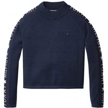 Tommy Hilfiger - Jersey Iconic Logo Mock NEC - Jersey Azul NIÑA