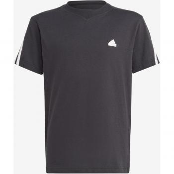 Camiseta adidas Future Icons 3 Bandas Infantil Manga Corta Negro Puro Junior