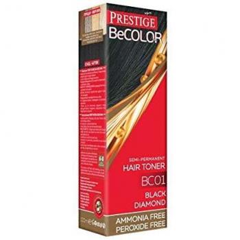Vips Prestige - BeColor Tinte Semi Permanente Sin Amoniaco Sin Peroxide, Color Diamante Negro BC01