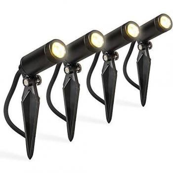 Juego de 4 focos pin LED IP68 - GARLY, Aluminio/Plástico, Cilíndrico, Dimensiones: 2.4 x 7 cm, Incluye LED Max. 4 x 12 Watt