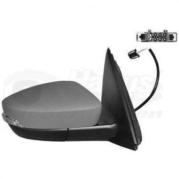 Espejo retrovisor VAN WEZEL 7629818 con ajuste eléctrico, cristal convexo, sin calefacción, color negro y diseño específico para el lado izquierdo del vehículo