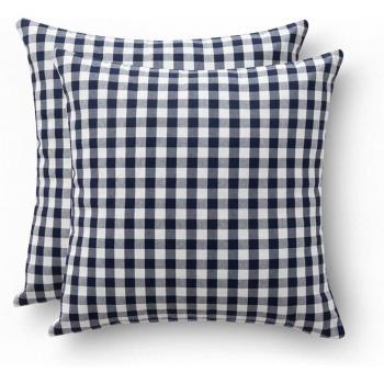 Gamusi Pack 2 Fundas Cojín Vichy 45x45 cm Azul