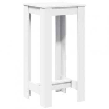 Mesa Alta de Bar Blanca 51x50x103,5 cm en Tablero de Madera de Ingeniería