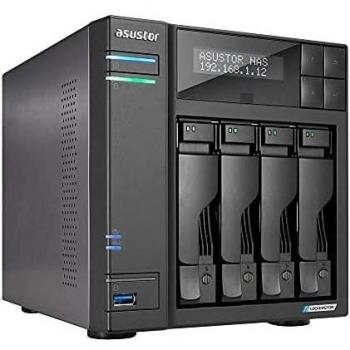 ASUSTOR Lockerstor AS6704T NAS 4 Bahías 3.5 4 x M.2 NVMe Intel Celeron N5105 Quad-Core Jasper Lake 2.0GHz 4GB DDR4 RAM Dual