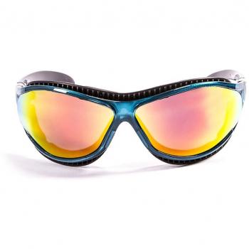 Ocean Sunglasses Tierra de Fuego - Gafas de Sol polarizadas - Montura : Azul Transparente - Lentes : Amarillo Espejo