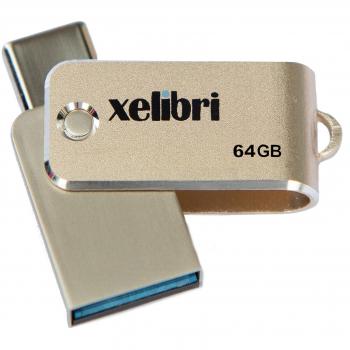 Xelibri Memories Dual USB-C y USB 3.0 64 GB Memoria Flash Oro