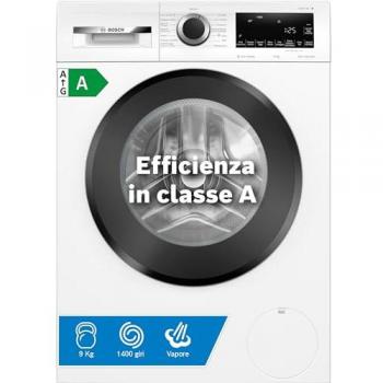 Lavadora Bosch WGG244Z0IT Serie 6, Carga Frontal, 9 kg, 1400 rpm, Clase A, Sistema Anti Manchas, Color Blanco