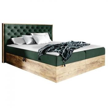 Cama Continental Doble Baltimore 182 con Tapiz Wotan Quercia y Somieres, 160x200 cm, Dimensiones 170x211x105 cm