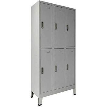 vidaXL Armario taquilla con 6 compartimentos acero 90x45x180 cm gris