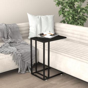 vidaXL Computer Side Table - Black, 50x35x65 cm, Tempered Glass