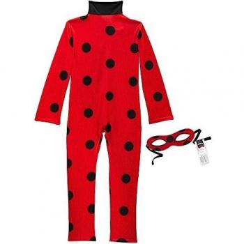 Disfraz Clásico de Ladybug para Niñas - Jumpsuit Impreso con Máscara, Oficial Miraculous para Carnaval, Halloween y Cumpleaños