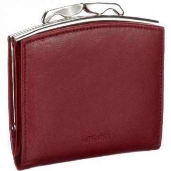 M-Collection Bügelbörse - Monedero de cuero unisex, color rojo, talla 11x10x2 cm