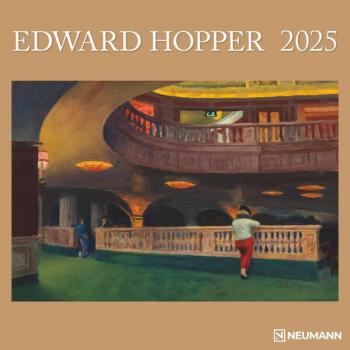Calendario de pared vertical 2025 Edward Hopper 30x30 cm teNeues color azul