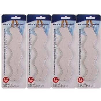 48pcs Tiras de Seguridad Pagatina Antideslizante Adhesiva para Ducha Bañera Aplique Peldaño Onda