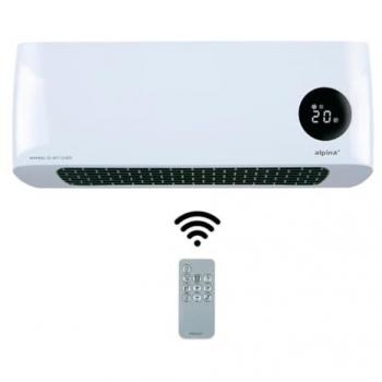 Calefactor de Pared Alpina 2000W con Control Remoto, Cerámico, Blanco, Ajustable y Temporizador