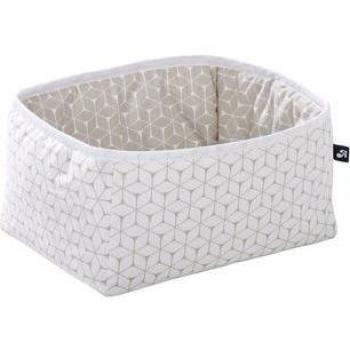 Caja de almacenamiento cuadrada taupe con diseño de rombos