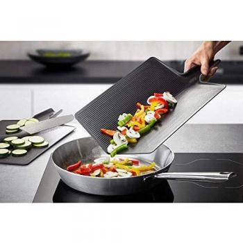 Tabla de cocina plegable Lavos 47x26cm, polipropileno negro, multifuncional