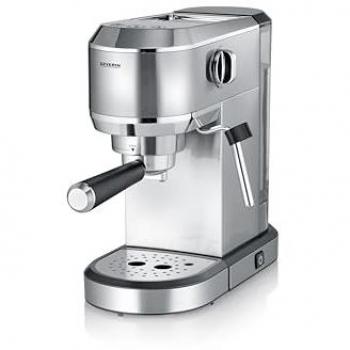 Máquina de café espresso Severin KA 5997 Newspresa, 1350 W, 20 bares, acero inoxidable, boquilla espumadora de leche, depósito de agua de 1 L